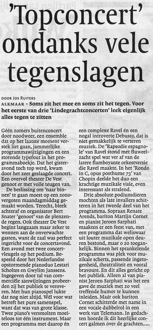 Recensie NHD d.d. 13 juli 2011