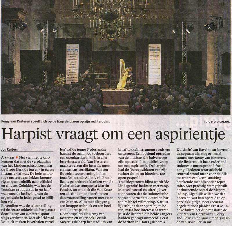 Recensie uit ALkmaarsche Courant van 20 augustus 2014